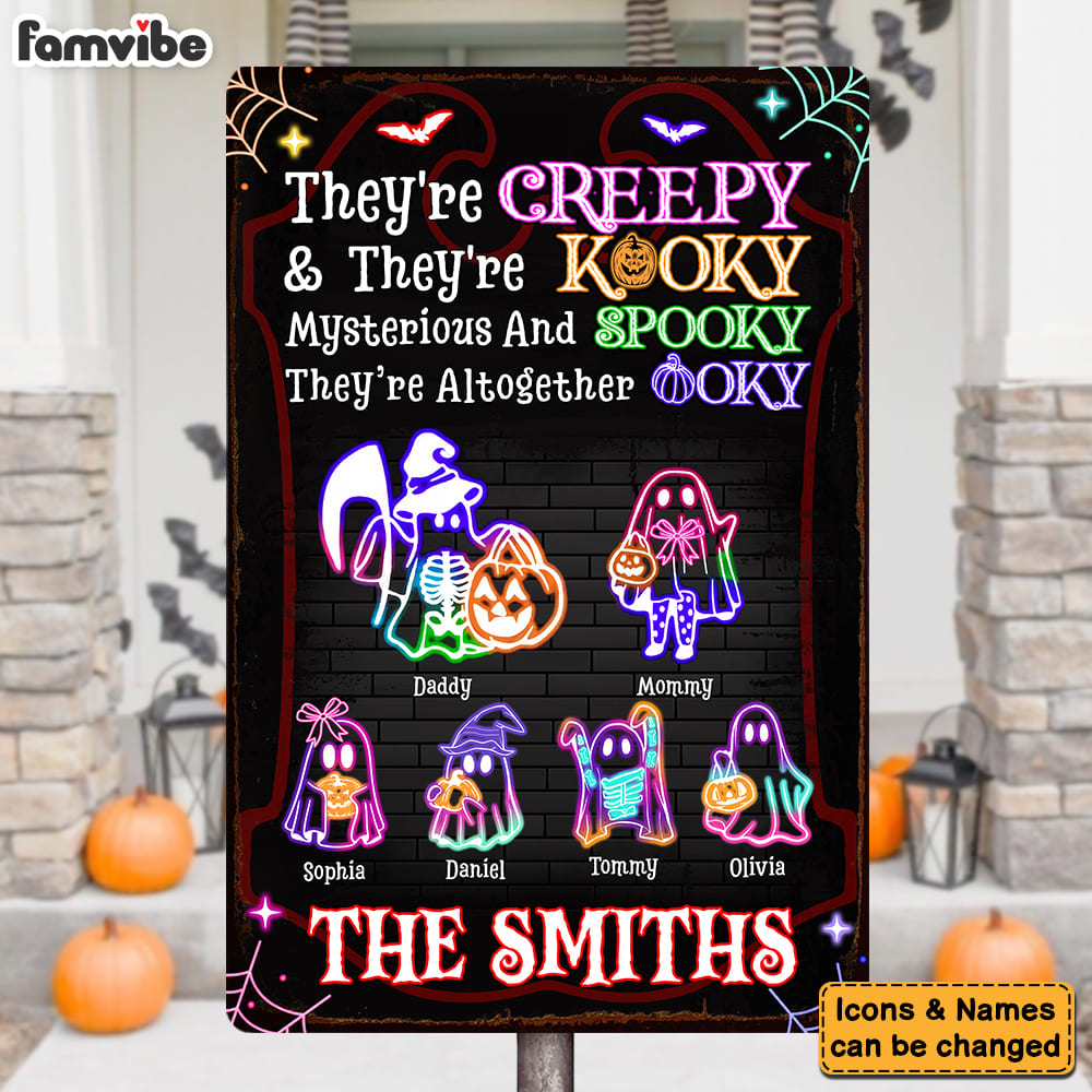 Personalized Halloween Family Boo Neon Metal Sign 35430 Primary Mockup