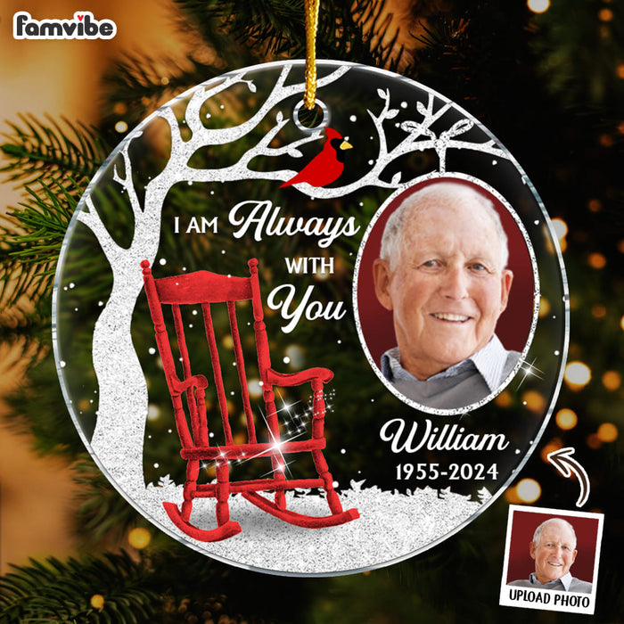 Personalized Memorial Gift Custom Photo I'm Always With You Acrylic Circle Ornament 35441 1