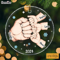 Personalized My Team Dad Fist Bump Christmas Acrylic Circle Ornament 35457 thumb 1