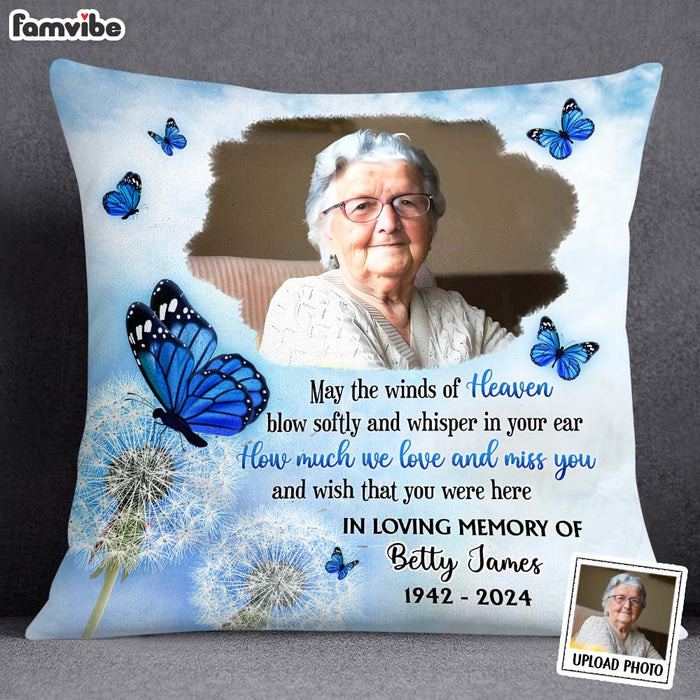 Personalized May the Winds of Heaven Blow Memorial Pillow 35475 1