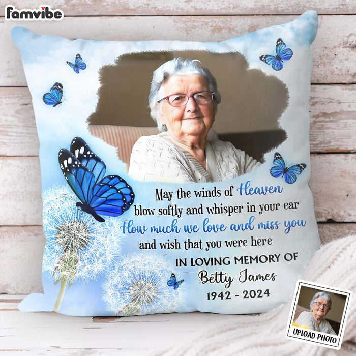 Personalized May the Winds of Heaven Blow Memorial Pillow 35475 1