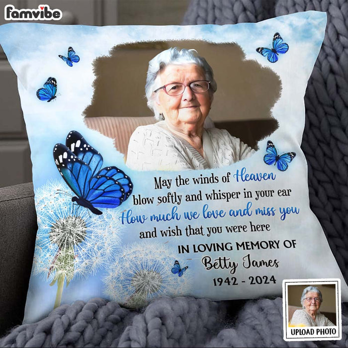 Personalized May the Winds of Heaven Blow Memorial Pillow 35475 1