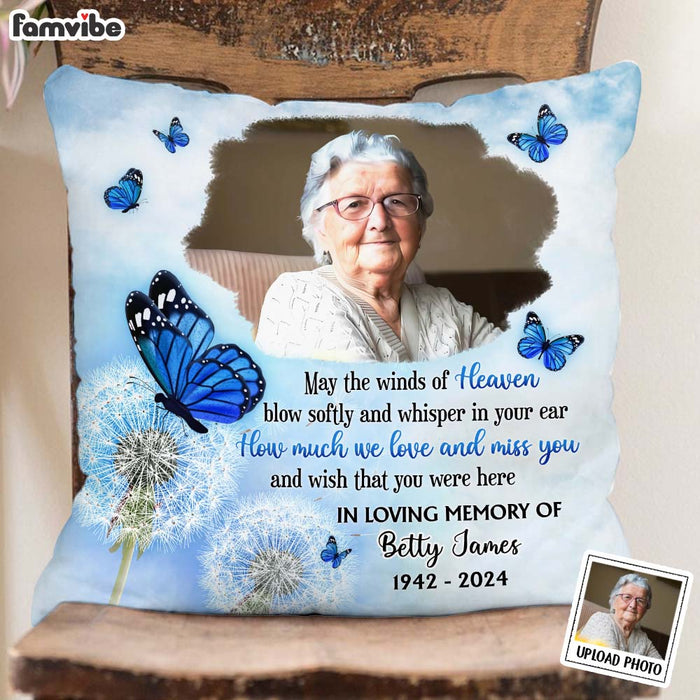 Personalized May the Winds of Heaven Blow Memorial Pillow 35475 1