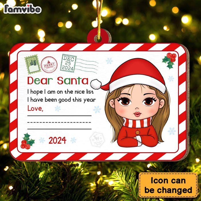 Personalized Gift For Granddaughter Letter For Santa Ornament 35485 1