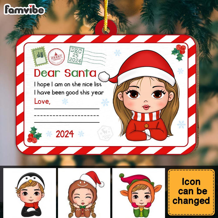 Personalized Gift For Granddaughter Letter For Santa Ornament 35485 1