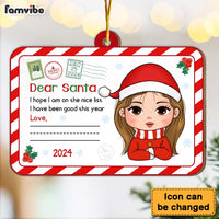 Personalized Gift For Granddaughter Letter For Santa Ornament 35485 thumb 1