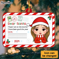 Personalized Gift For Granddaughter Letter For Santa Ornament 35485 thumb 1