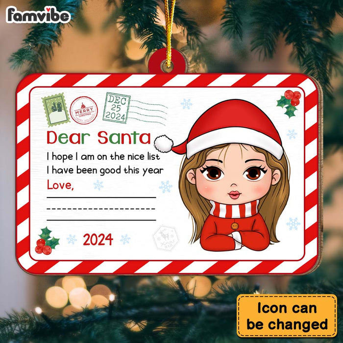 Personalized Gift For Granddaughter Letter For Santa Ornament 35485 1