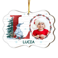 Personalized Letter and Snowman Name Custom Photo Benelux Ornament 35501 thumb 1
