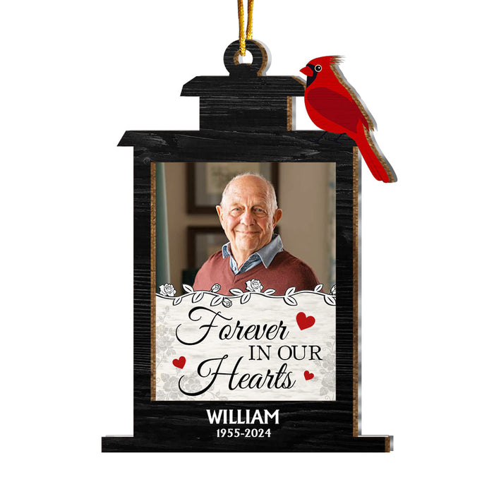 Personalized Memorial Gift Forever In Our Heart Bird Feeder 2 Layered Mix Ornament 35507 1