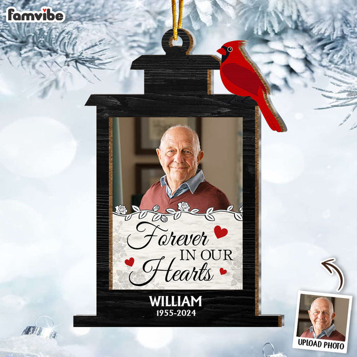 Personalized Memorial Gift Forever In Our Heart Bird Feeder 2 Layered Mix Ornament 35507 1