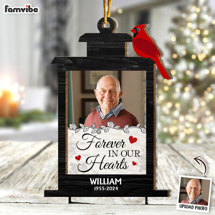 Personalized Memorial Gift Forever In Our Heart Bird Feeder 2 Layered Mix Ornament 35507 1