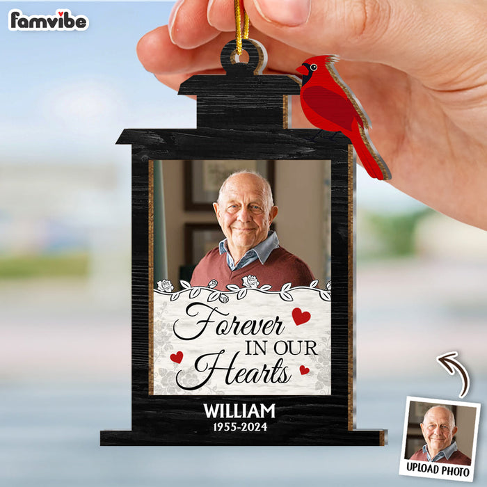 Personalized Memorial Gift Forever In Our Heart Bird Feeder 2 Layered Mix Ornament 35507 1