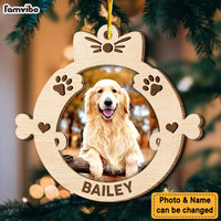 Personalized Custom Photo Dog First Christmas 2 Layered Wood Ornament 35559 thumb 1