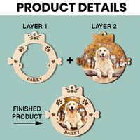 Personalized Custom Photo Dog First Christmas 2 Layered Wood Ornament 35559 thumb 1