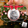 Personalized Gift For Cat Lovers Red Bow Custom Photo Ornament 35580 1