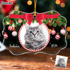 Personalized Gift For Cat Lovers Red Bow Custom Photo Ornament 35580 1