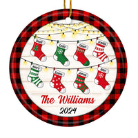 Personalized Family Christmas Circle Ornament Circle Ceramic Ornament 35657 thumb 1