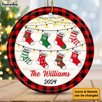 Personalized Family Christmas Circle Ornament Circle Ceramic Ornament 35657 thumb 1