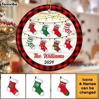 Personalized Family Christmas Circle Ornament Circle Ceramic Ornament 35657 thumb 1