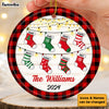 Personalized Family Christmas Circle Ornament Circle Ceramic Ornament 35657 1