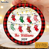 Personalized Family Christmas Circle Ornament Circle Ceramic Ornament 35657 thumb 1