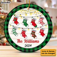 Personalized Family Christmas Circle Ornament Circle Ceramic Ornament 35657 thumb 1