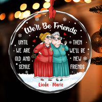 Personalized Gift For Besties Old Friends Sisters Circle Glass Ornament 35662 thumb 1