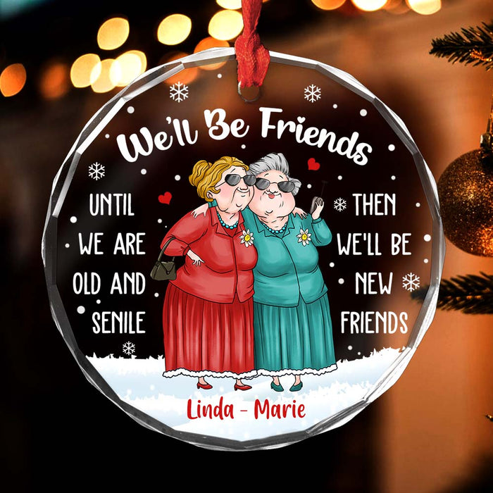 Personalized Gift For Besties Old Friends Sisters Circle Glass Ornament 35662 1