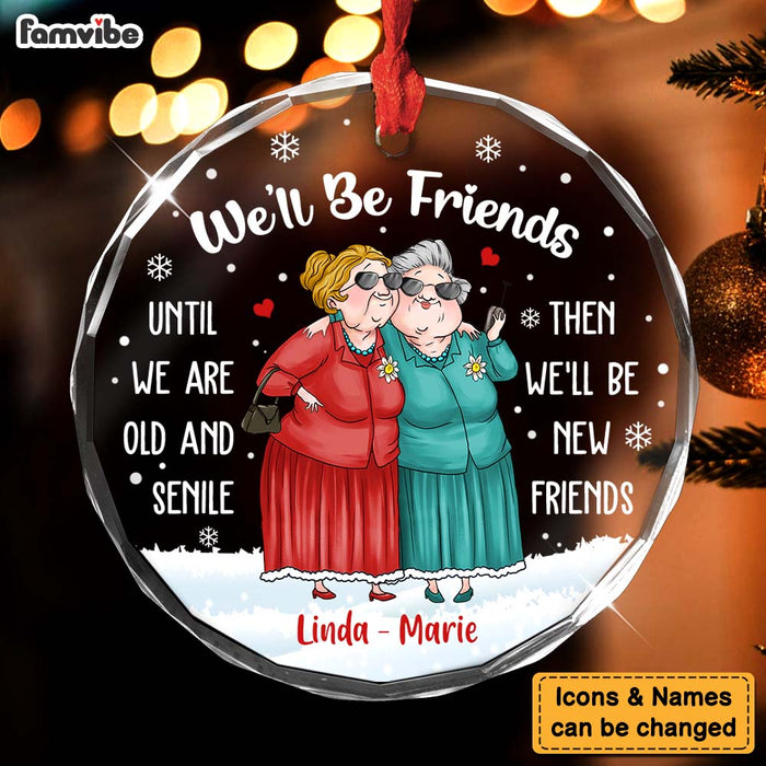 Personalized Gift For Besties Old Friends Sisters Circle Glass Ornament 35662 1