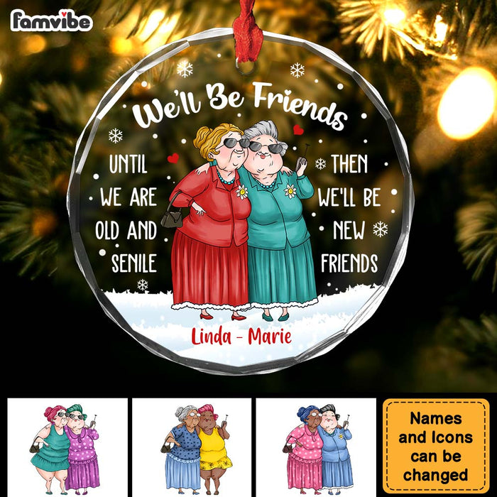Personalized Gift For Besties Old Friends Sisters Circle Glass Ornament 35662 1