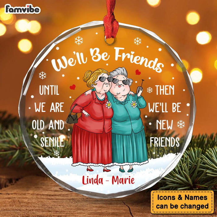 Personalized Gift For Besties Old Friends Sisters Circle Glass Ornament 35662 1