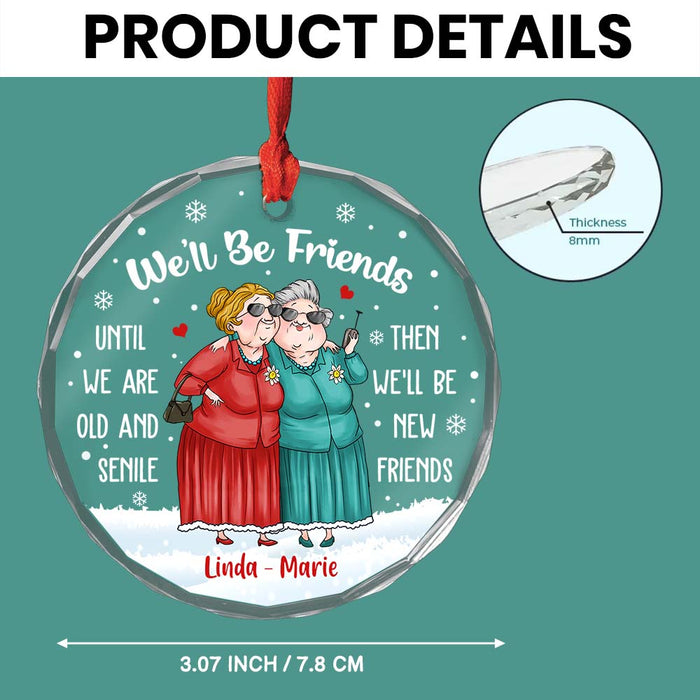 Personalized Gift For Besties Old Friends Sisters Circle Glass Ornament 35662 1