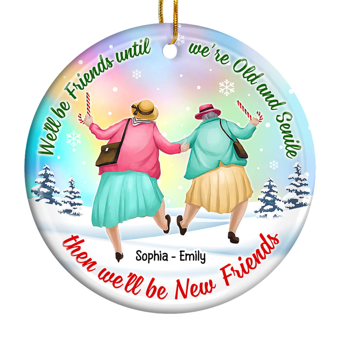Personalized Gift For Friends Christmas Circle Ceramic Ornament 35669 1