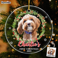 Personalized Dog Christmas Wreath Acrylic Circle Ornament 35671 thumb 1