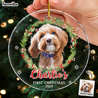 Personalized Dog Christmas Wreath Acrylic Circle Ornament 35671 thumb 1