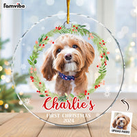 Personalized Dog Christmas Wreath Acrylic Circle Ornament 35671 thumb 1