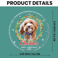 Personalized Dog Christmas Wreath Acrylic Circle Ornament 35671 thumb 1