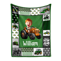 Personalized Custom Photo Just A Boy Who Loves Tractors Blanket 35696 thumb 1