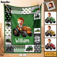 Personalized Custom Photo Just A Boy Who Loves Tractors Blanket 35696 thumb 1