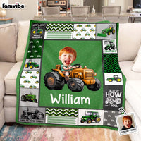 Personalized Custom Photo Just A Boy Who Loves Tractors Blanket 35696 thumb 1