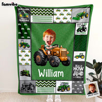 Personalized Custom Photo Just A Boy Who Loves Tractors Blanket 35696 thumb 1