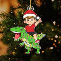 Personalized Christmas Gift For Grandson Kid And Dinosaur Ornament 35697 thumb 1