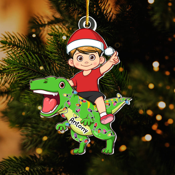 Personalized Christmas Gift For Grandson Kid And Dinosaur Ornament 35697 1