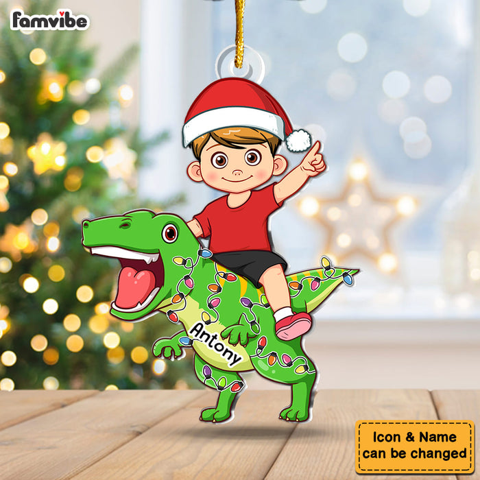 Personalized Christmas Gift For Grandson Kid And Dinosaur Ornament 35697 1