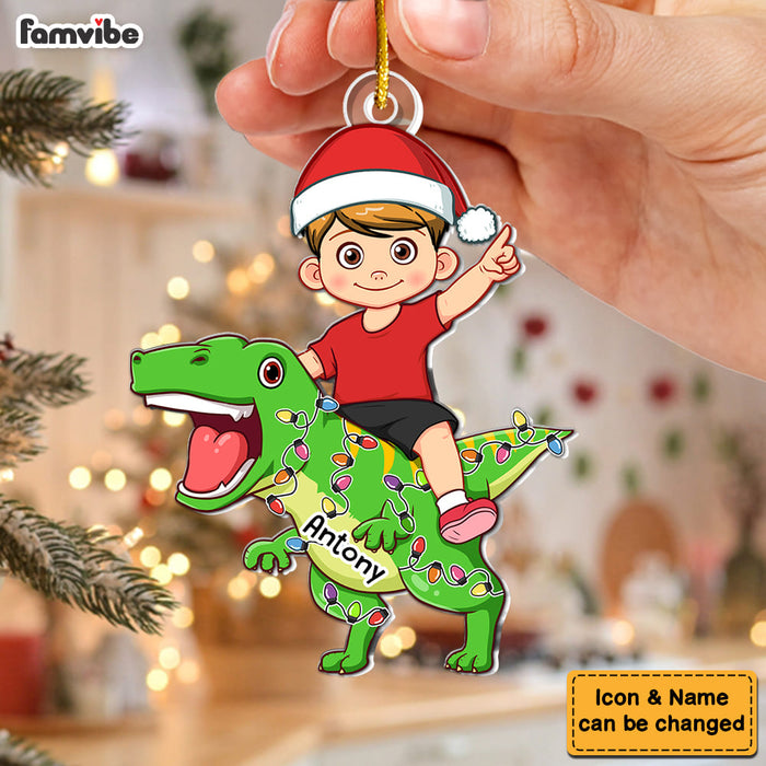 Personalized Christmas Gift For Grandson Kid And Dinosaur Ornament 35697 1