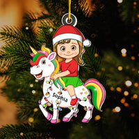 Personalized Christmas Gift For Granddaughter Kid And Unicorn Ornament 35698 thumb 1