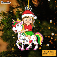 Personalized Christmas Gift For Granddaughter Kid And Unicorn Ornament 35698 thumb 1
