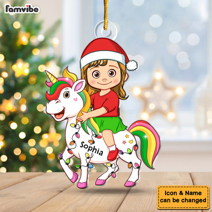 Personalized Christmas Gift For Granddaughter Kid And Unicorn Ornament 35698 1