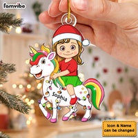 Personalized Christmas Gift For Granddaughter Kid And Unicorn Ornament 35698 thumb 1